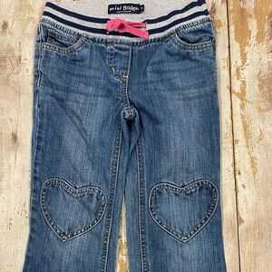Mini Boden heart patch/pocket jeans - size 7